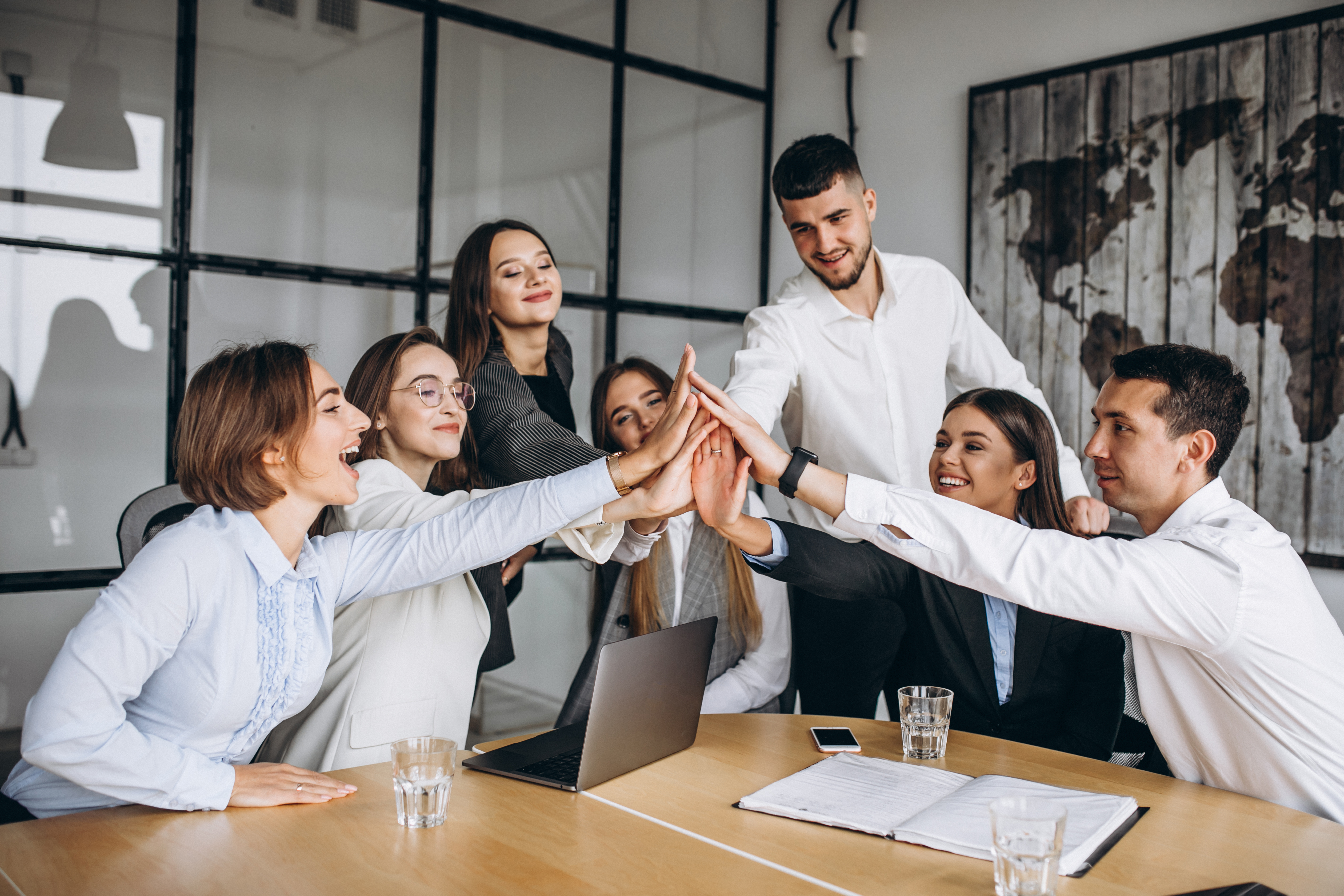 Group people working out business plan office